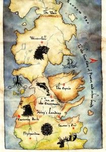 Carte du monde Game Of Thrones